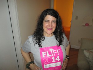 Trying on the official Tee for the festival! Matching lipstick, of course.